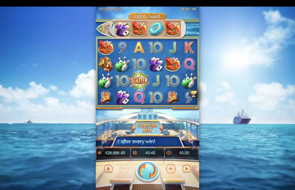 Ảnh bảng biểu tượng & tính năng game Cruise Royale (slot PG) chơi tại LC79