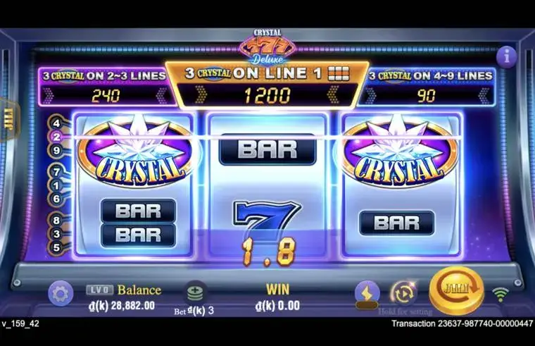 Ảnh màn hình gameplay game Crystal 777 DELUXE (slot JILI) chơi tại LC79