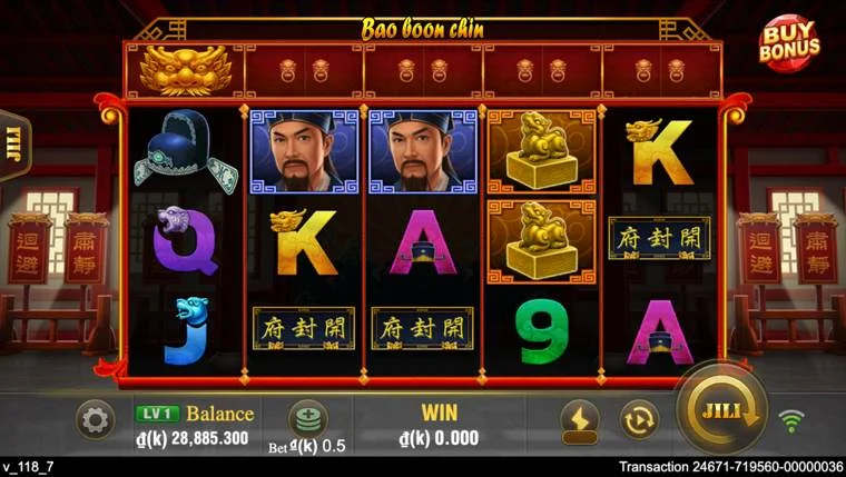 Ảnh giao diện chính game Bao boon chin (slot JILI) chơi tại LC79